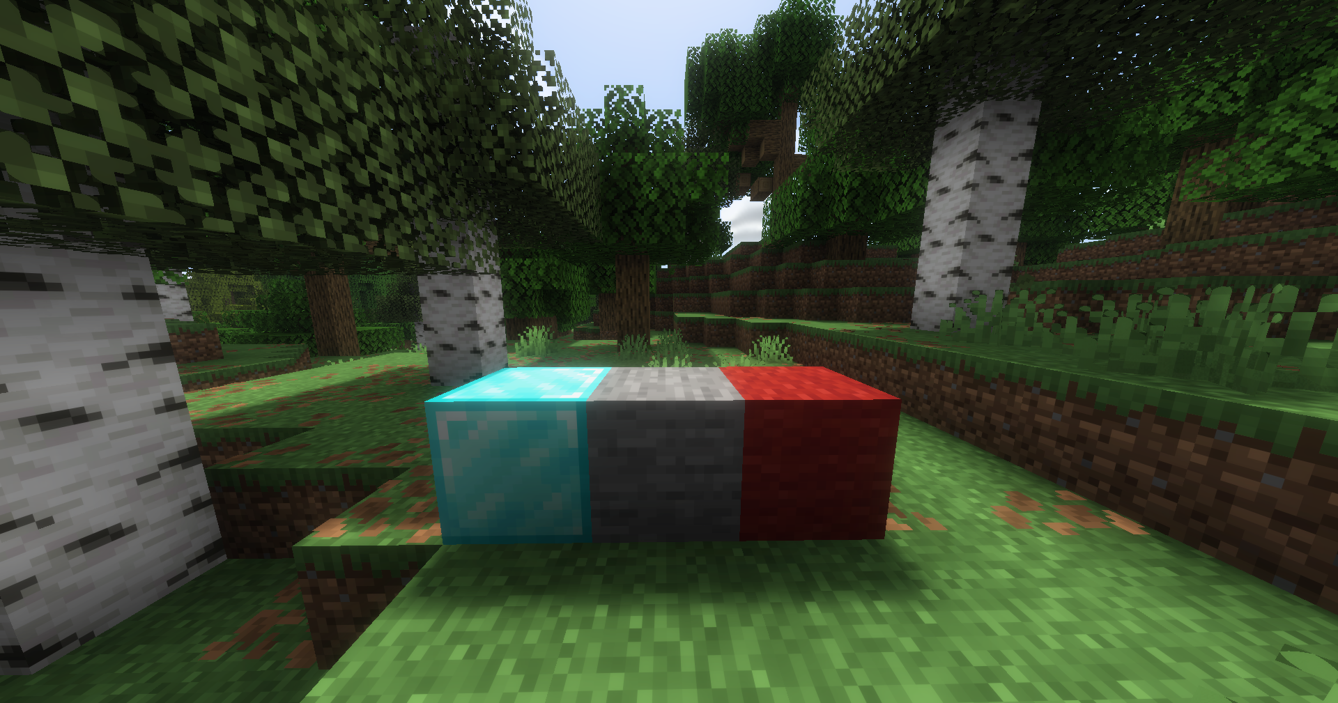 Minecraft forest with Folium built-in shaders